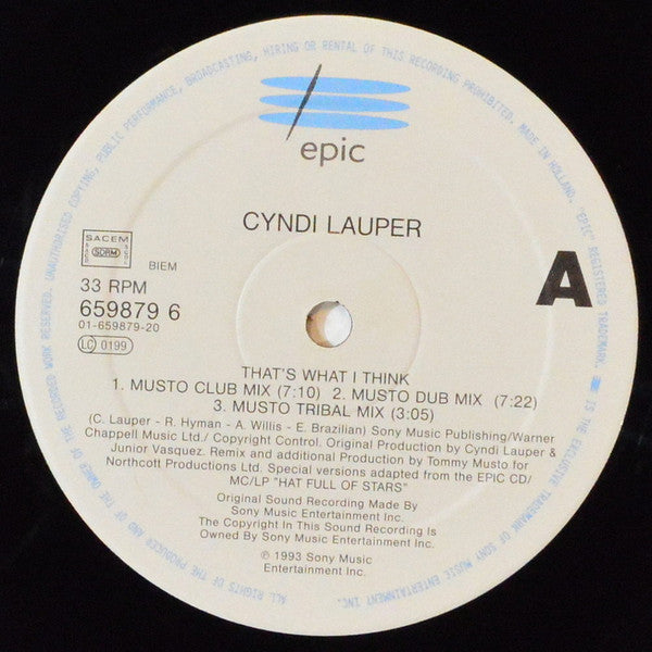 Cyndi Lauper - That's What I Think (12"")