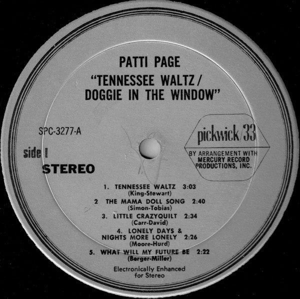 Patti Page - Tennessee Waltz (LP, Comp)