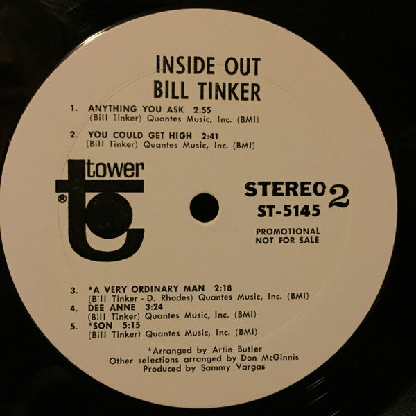 Bill Tinker - Inside Out (LP, Album, Promo)