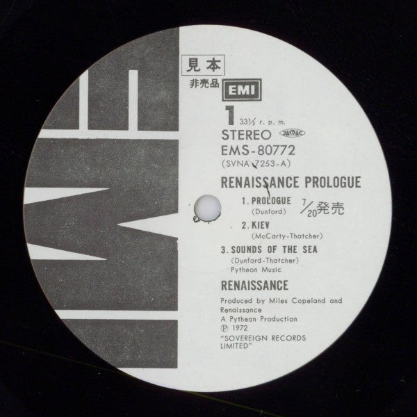 Renaissance (4) - Prologue (LP, Album, Promo, RE, Smplr, Gat)