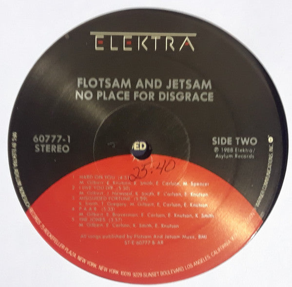 Flotsam And Jetsam - No Place For Disgrace (LP, Album, All)