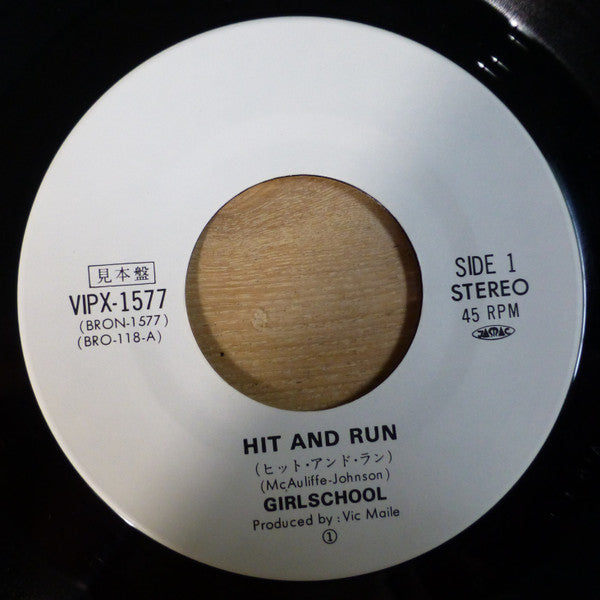 Girlschool - Hit And Run (7"", Promo)