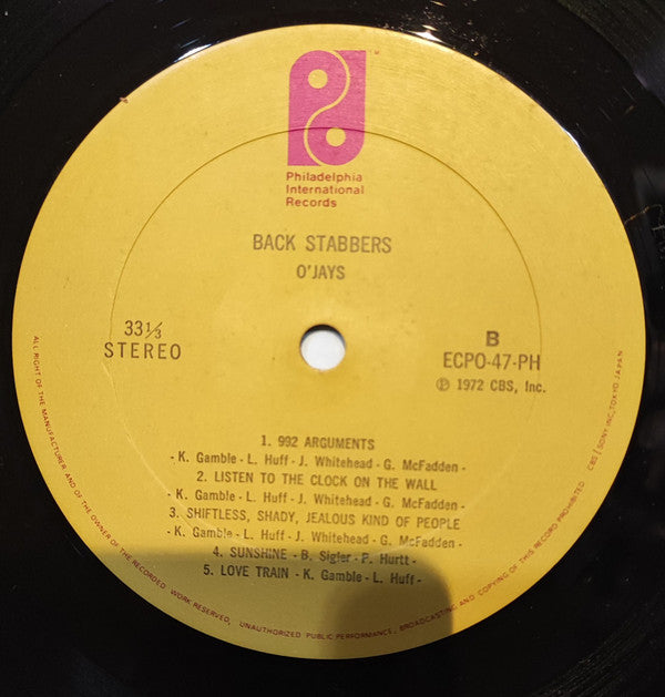 The O'Jays - Back Stabbers (LP, Album, RE)