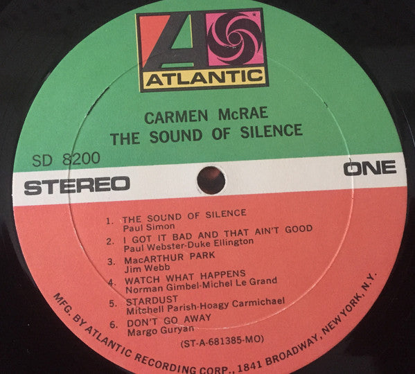 Carmen McRae - The Sound Of Silence (LP, Album, MO)