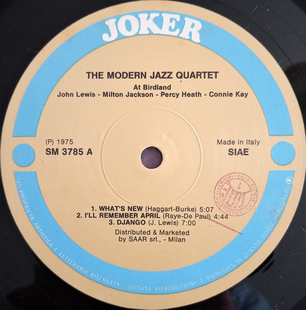 The Modern Jazz Quartet - At Birdland (LP)