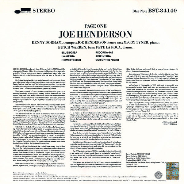 Joe Henderson - Page One (LP, Album, RE, 180)