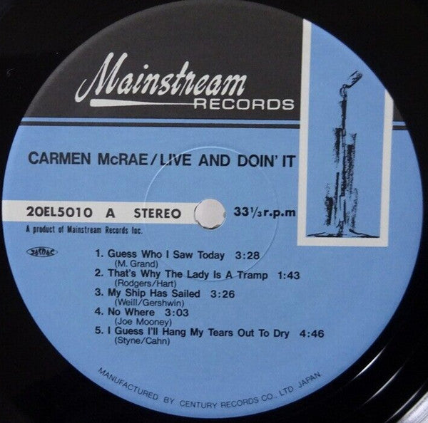 Carmen McRae - Live And Doin' It (LP, Album, RE)