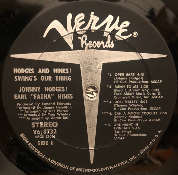 Hodges* & Hines* - Swing's Our Thing (LP, Album, Gat)
