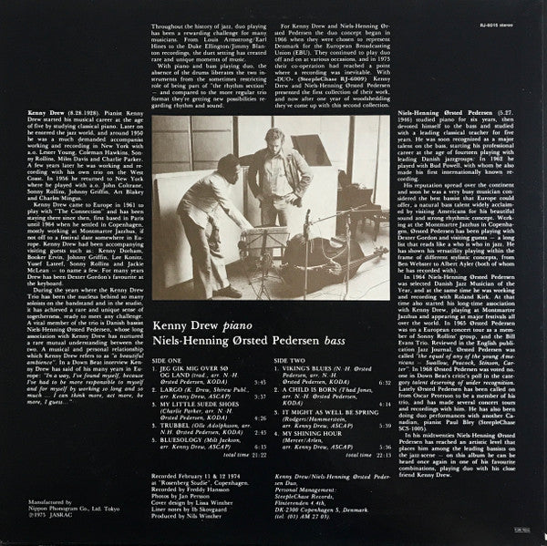 Kenny Drew & Niels-Henning Ørsted Pedersen - Duo 2 (LP, Album)