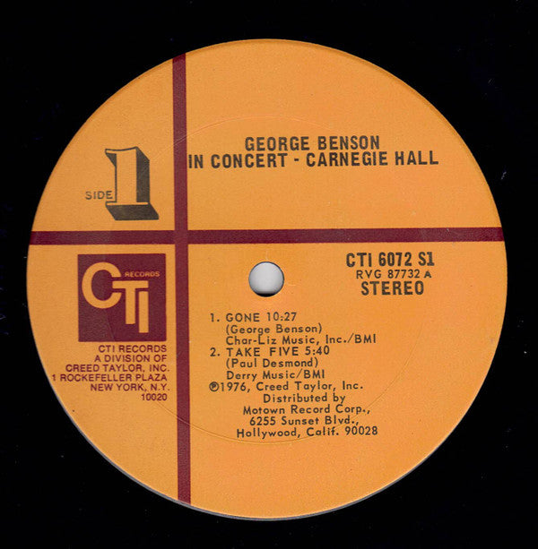 George Benson - In Concert - Carnegie Hall(LP, Album, Ter)