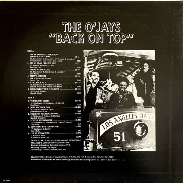 The O'Jays - Back On Top (LP, Album, Mono, Promo, RE)