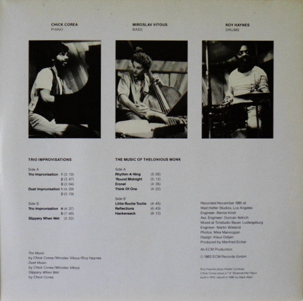 Chick Corea, Miroslav Vitous, Roy Haynes - Trio Music (2xLP, Album)