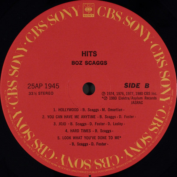 Boz Scaggs - Hits! (LP, Comp)