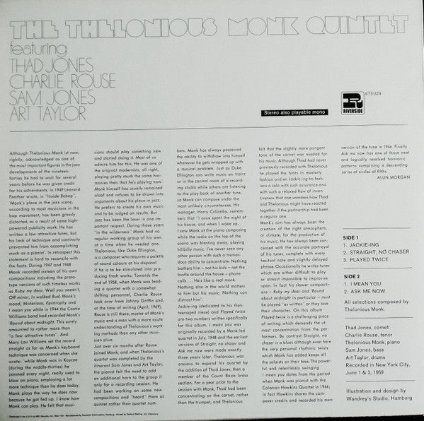 The Thelonious Monk Quintet - The Thelonious Monk Quintet(LP, Album...