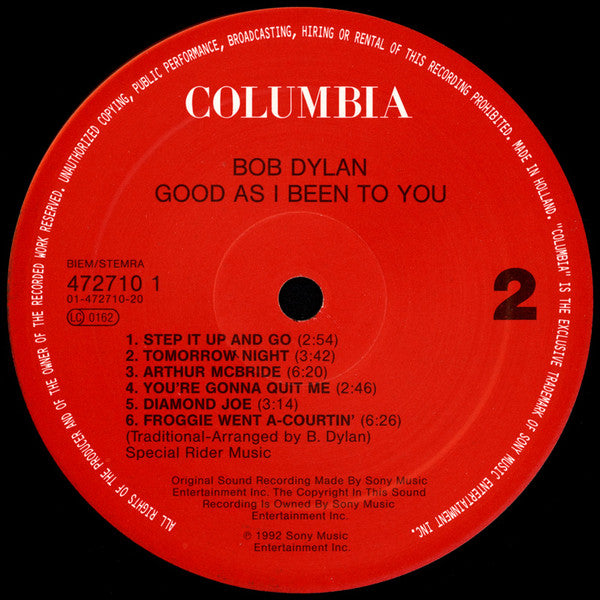 Bob Dylan - Good As I Been To You (LP, Album)