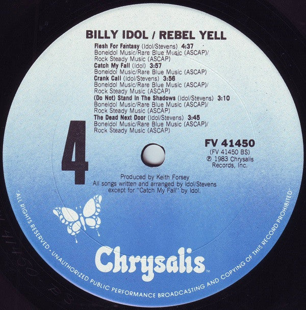 Billy Idol - Rebel Yell (LP, Album, Pit)