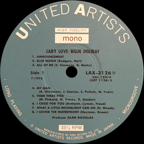 Billie Holiday - Ladylove (LP, Album, Mono, Ltd, RE)