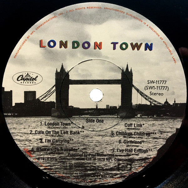 Wings (2) - London Town (LP, Album, Los)