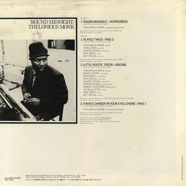 Thelonious Monk - 'Round Midnight (LP, Comp, Mono)