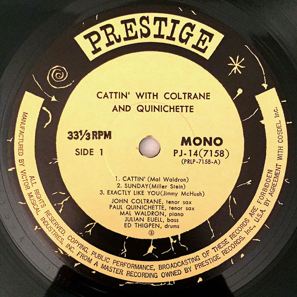 John Coltrane - Cattin' With Coltrane And Quinichette(LP, Album, Mo...