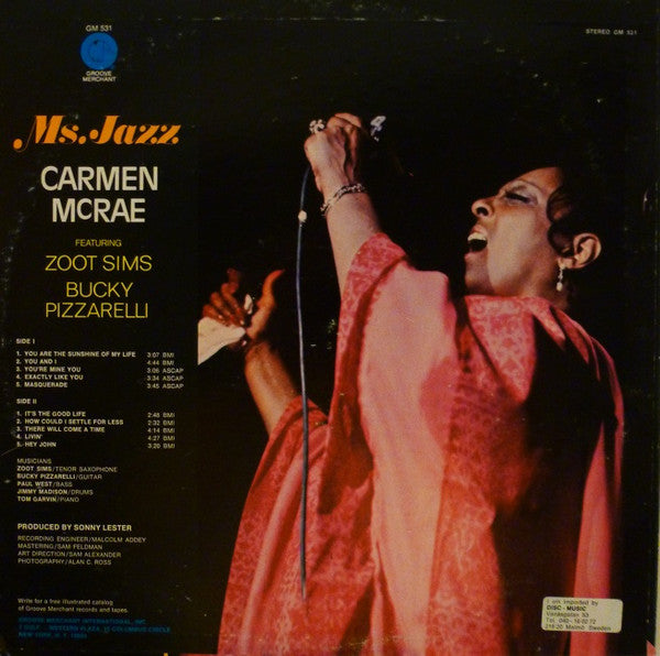 Carmen McRae - Ms. Jazz (LP, Album)