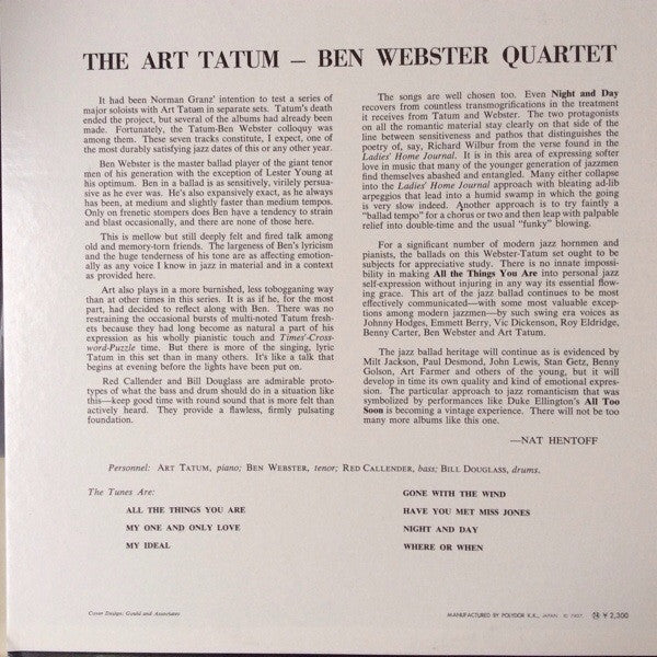 The Art Tatum - Ben Webster Quartet - The Art Tatum - Ben Webster Q...