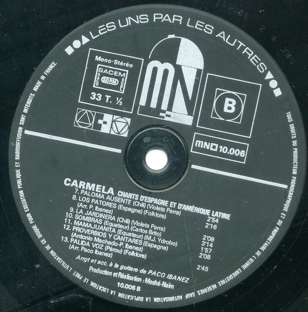 Carmela (2) - Chants D'Espagne Et D'Amérique Latine (LP, Album)