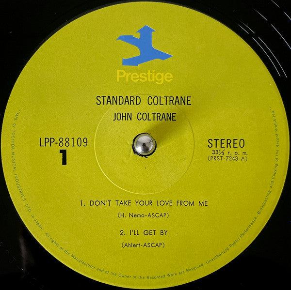 John Coltrane - Standard Coltrane (LP, Album, RE)