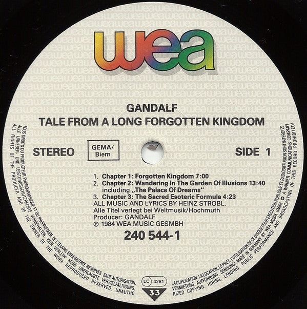 Gandalf - Tale From A Long Forgotten Kingdom (LP, Album)