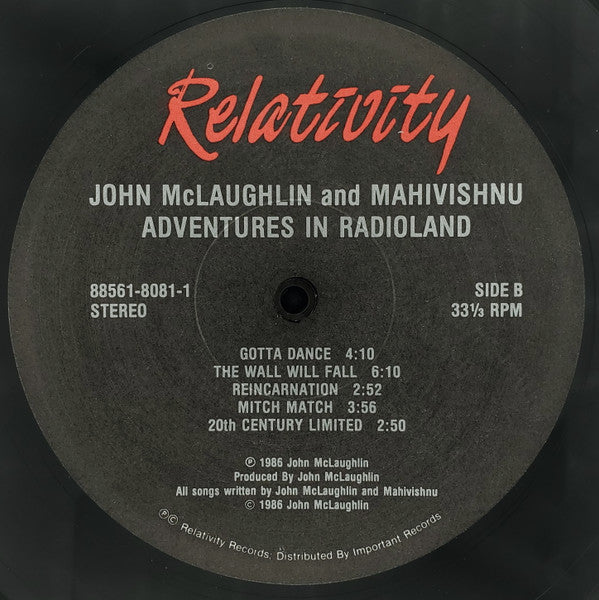 John McLaughlin - Adventures In Radioland(LP, Album, EMW)