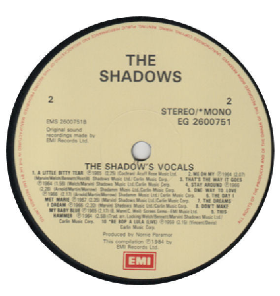 The Shadows - The Shadows Vocals (LP, Comp, Mono)