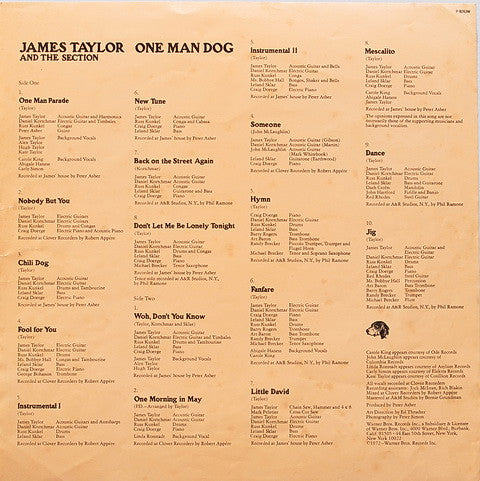 James Taylor (2) - One Man Dog (LP, Album)