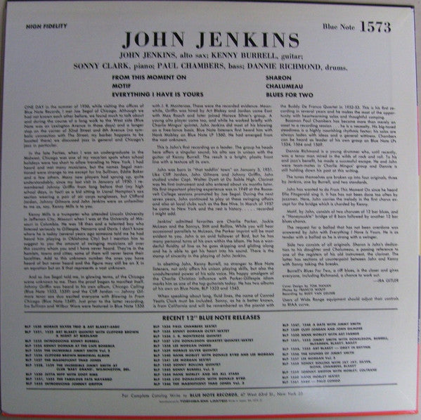 John Jenkins (2) - John Jenkins With Kenny Burrell(LP, Album, Mono,...