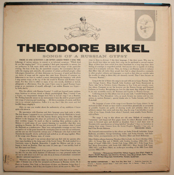 Theodore Bikel - Songs Of A Russian Gypsy (LP, Album, Mono, RE)