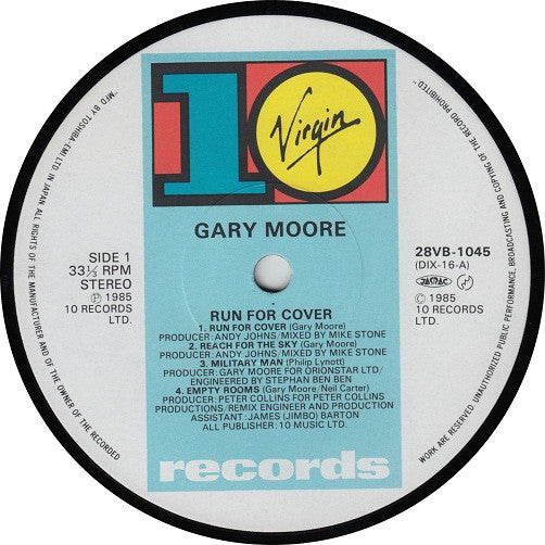 Gary Moore - Run For Cover (LP, Album)