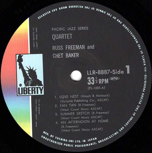 Chet Baker Quartet - Quartet: Russ Freeman Chet Baker (LP, Album, RE)