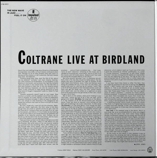 Coltrane* - Live At Birdland (LP, Album, RE, Gat)