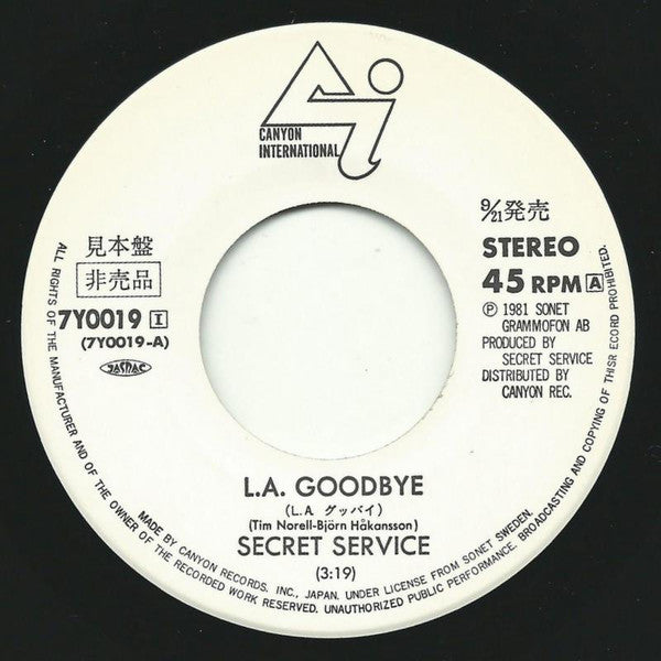 Secret Service - L.A. Goodbye (7"", Single, Promo)