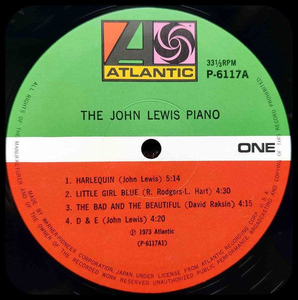 John Lewis (2) - The John Lewis Piano (LP, Album, Mono)