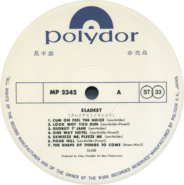 Slade - Sladest (LP, Comp, Promo, Gat)