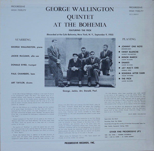 George Wallington Quintet - George Wallington Quintet At The Bohemi...