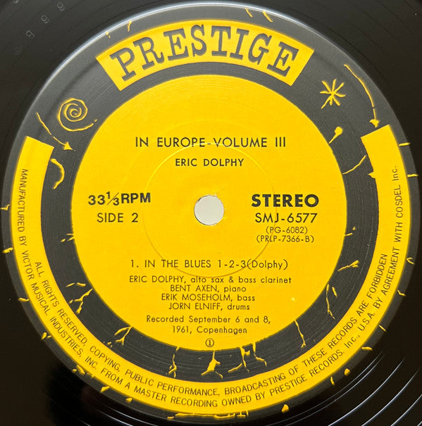 Eric Dolphy - In Europe / Volume 3. = イン・ヨーロッパ Vol. 3(LP, Album, RE)