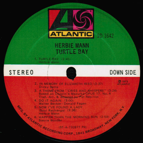 Herbie Mann - Turtle Bay (LP, Album, PR )