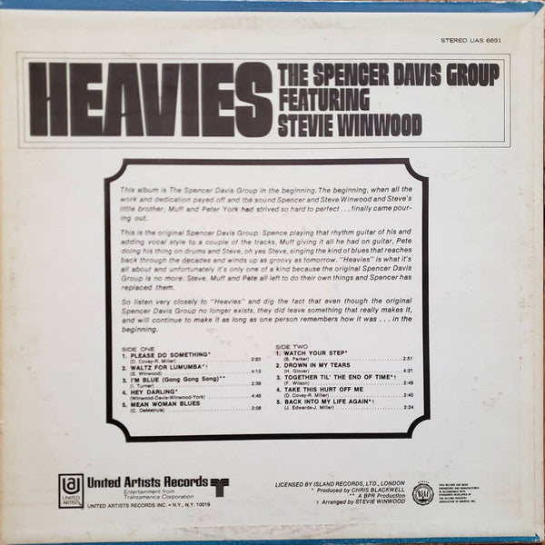 The Spencer Davis Group - Heavies(LP, Album)