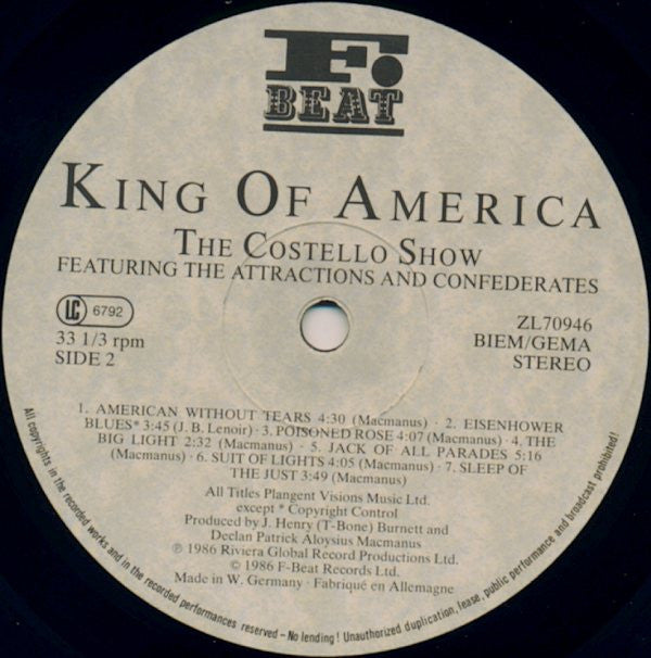 The Costello Show - King Of America(LP, Album)