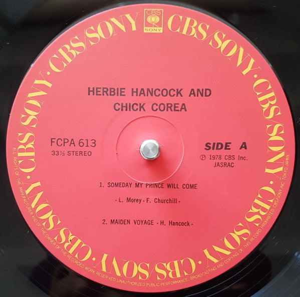 Herbie Hancock - Herbie Hancock And Chick Corea(LP, Album)