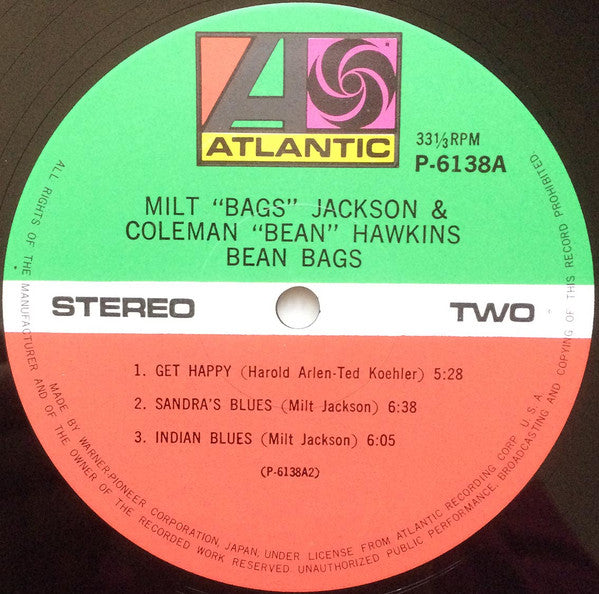 Milt Jackson, Coleman Hawkins - Bean Bags (LP, Album, RE)