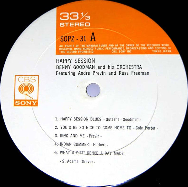 Benny Goodman And His Orchestra - Happy Session(LP, Album, RE)