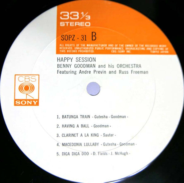 Benny Goodman And His Orchestra - Happy Session(LP, Album, RE)