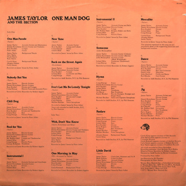 James Taylor (2) - One Man Dog (LP, Album, Ter)